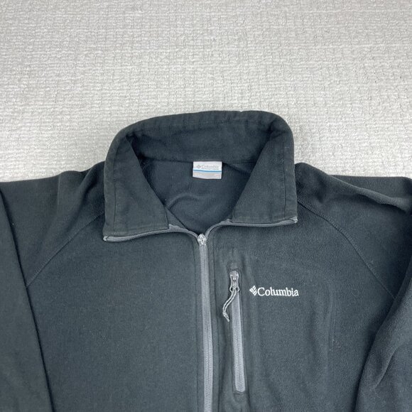 Columbia Sweater Mens 2X T  Black / Grey Fast Trek Full Zip Fleece Hiking READ** - Picture 2 of 16